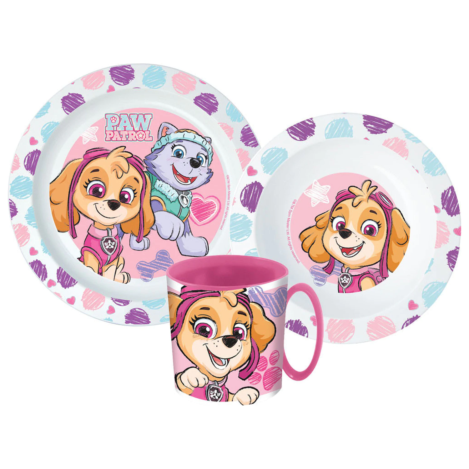 Paw Patrol Sketch jedilni set, mikro plastični set s skodelico fotografija izdelka