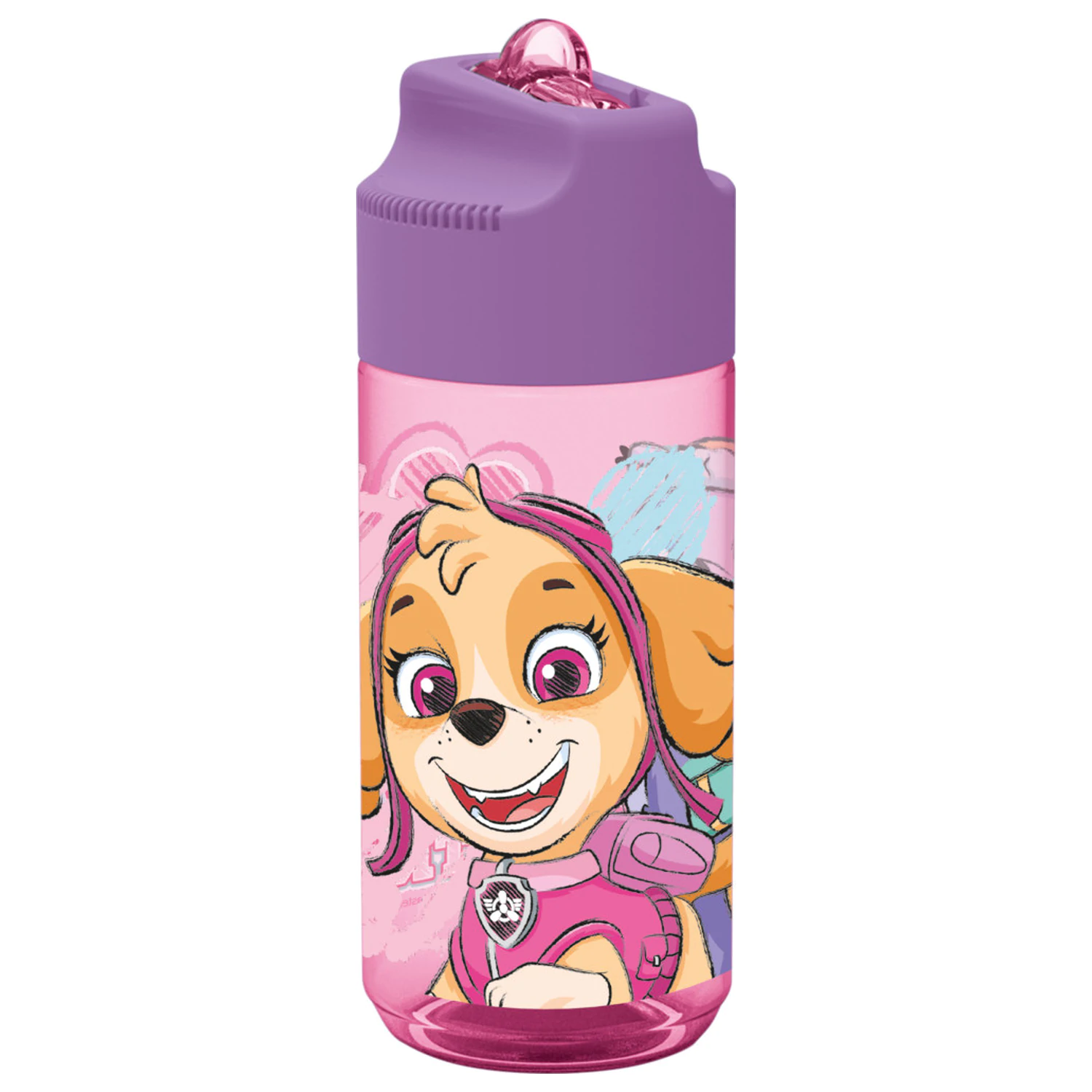PAW Patrol Sketch Hydro plastična steklenička za vodo s slamico 430 ml fotografija izdelka