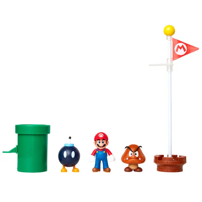 World of Nintendo Super Mario Diorama Set Komplet Acorn Plains fotografija izdelka