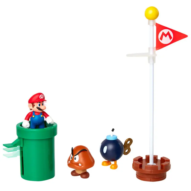 World of Nintendo Super Mario Diorama Set Komplet Acorn Plains fotografija izdelka