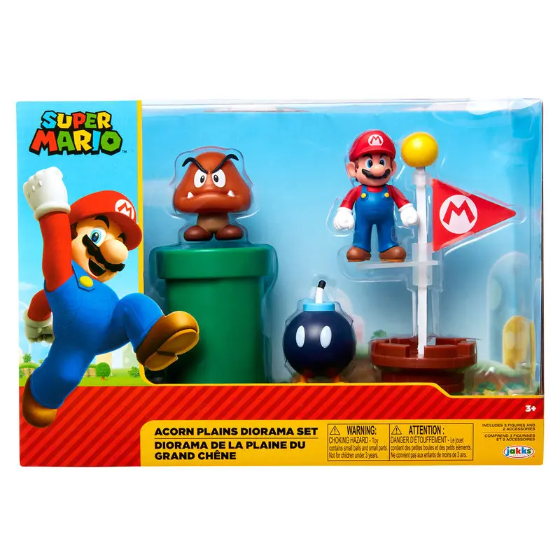 World of Nintendo Super Mario Diorama Set Komplet Acorn Plains fotografija izdelka