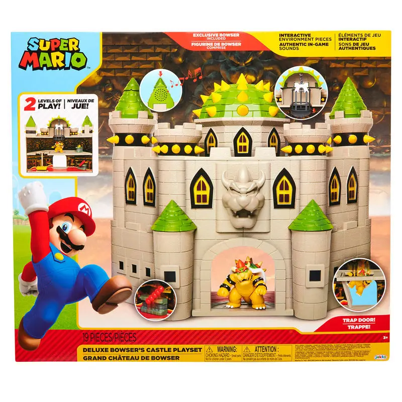 World of Nintendo Super Mario Deluxe Igralni set Bowser Grad fotografija izdelka