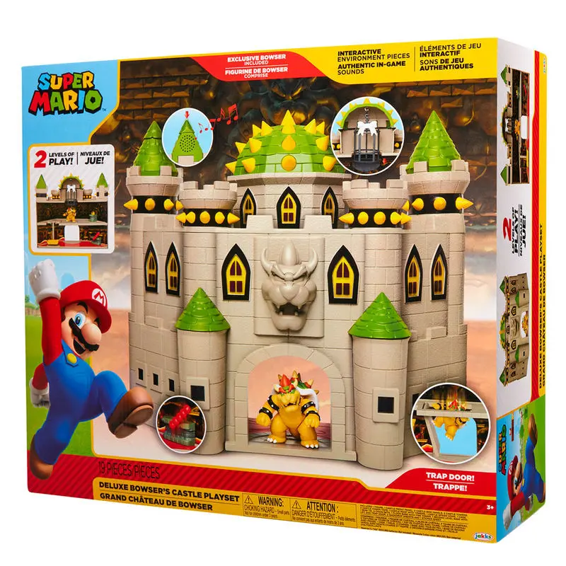 World of Nintendo Super Mario Deluxe Igralni set Bowser Grad fotografija izdelka