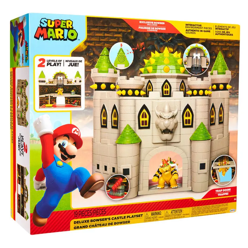 World of Nintendo Super Mario Deluxe Igralni set Bowser Grad fotografija izdelka