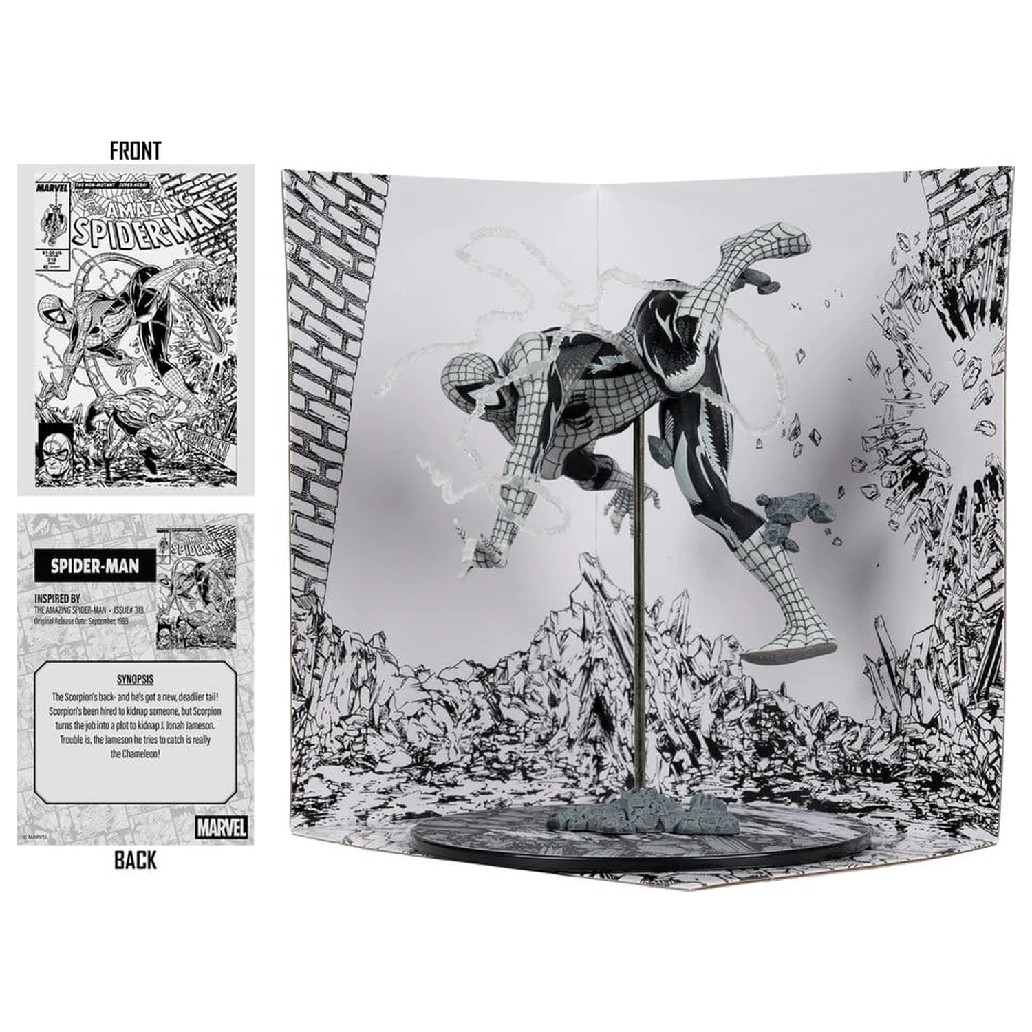 Marvel PVC Kip 1/10 Spider-Man (Line Art) (The Amazing Spider-Man #318) (Gold Label) 17 cm fotografija izdelka