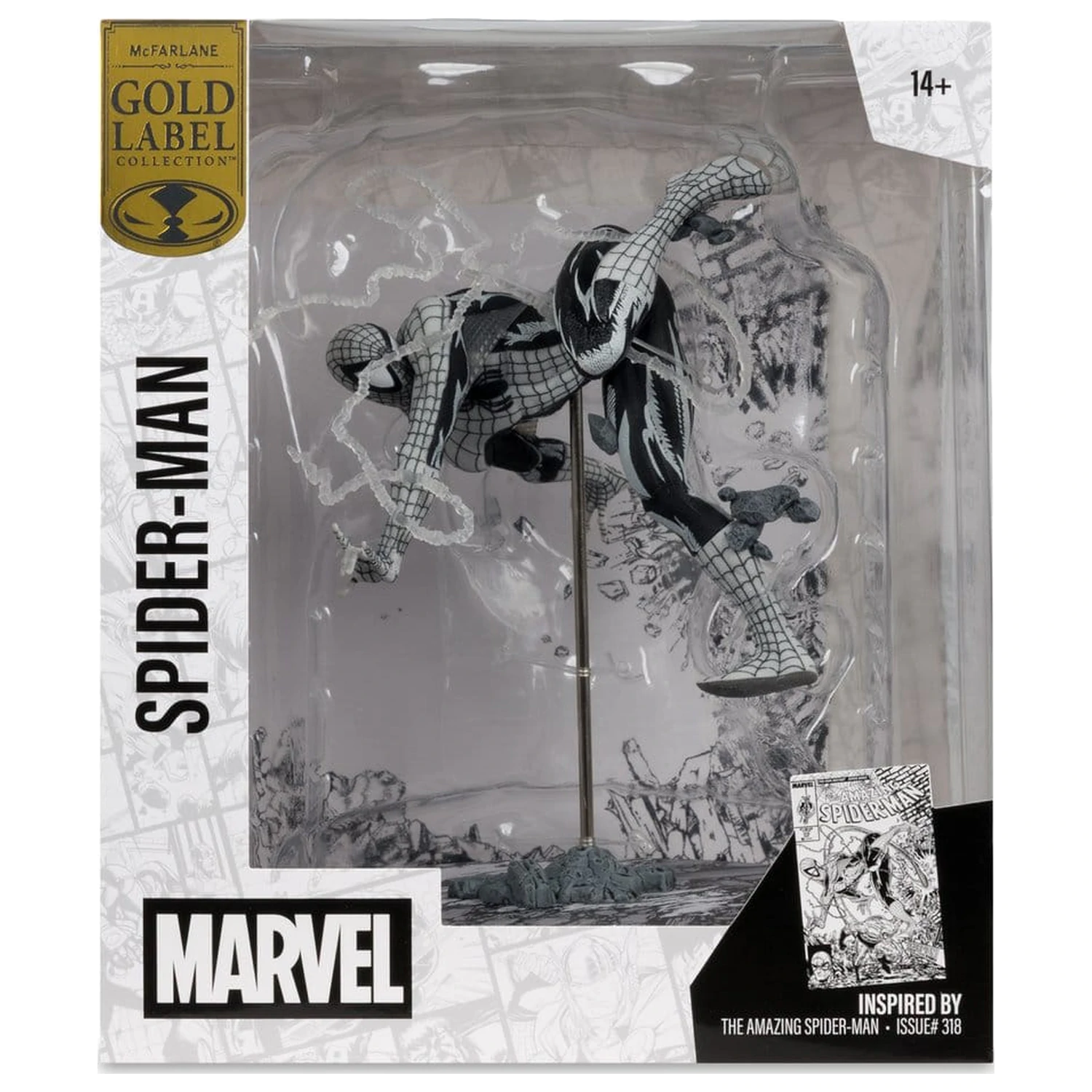 Marvel PVC Kip 1/10 Spider-Man (Line Art) (The Amazing Spider-Man #318) (Gold Label) 17 cm fotografija izdelka