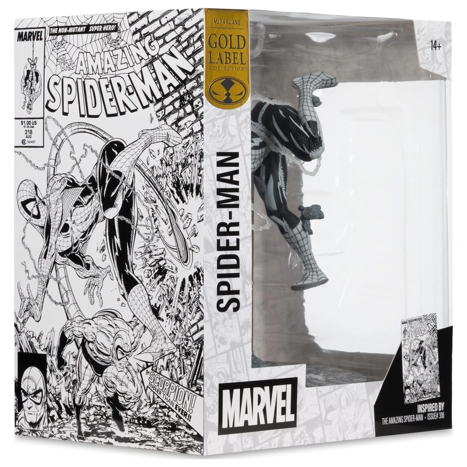 Marvel PVC Kip 1/10 Spider-Man (Line Art) (The Amazing Spider-Man #318) (Gold Label) 17 cm fotografija izdelka