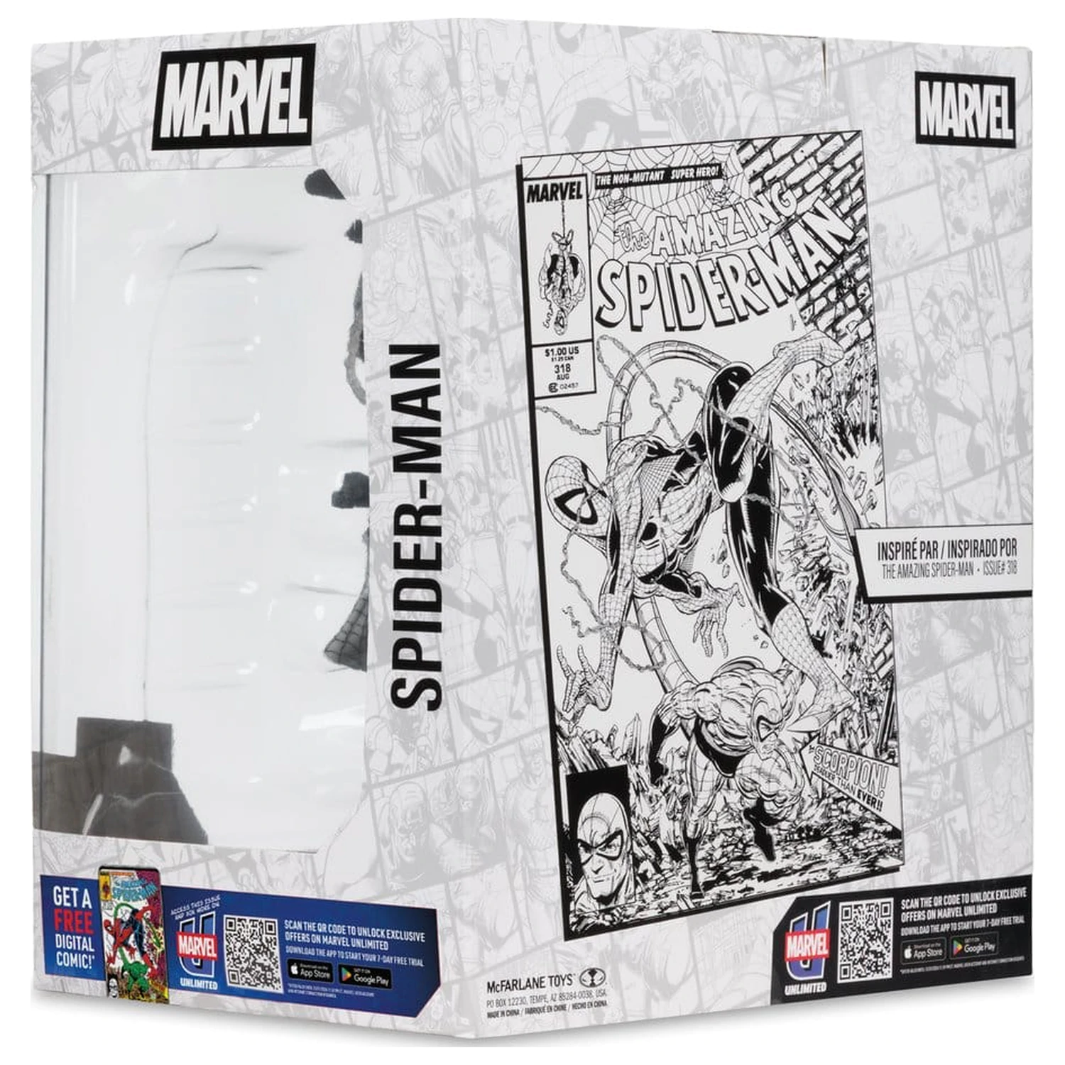 Marvel PVC Kip 1/10 Spider-Man (Line Art) (The Amazing Spider-Man #318) (Gold Label) 17 cm fotografija izdelka
