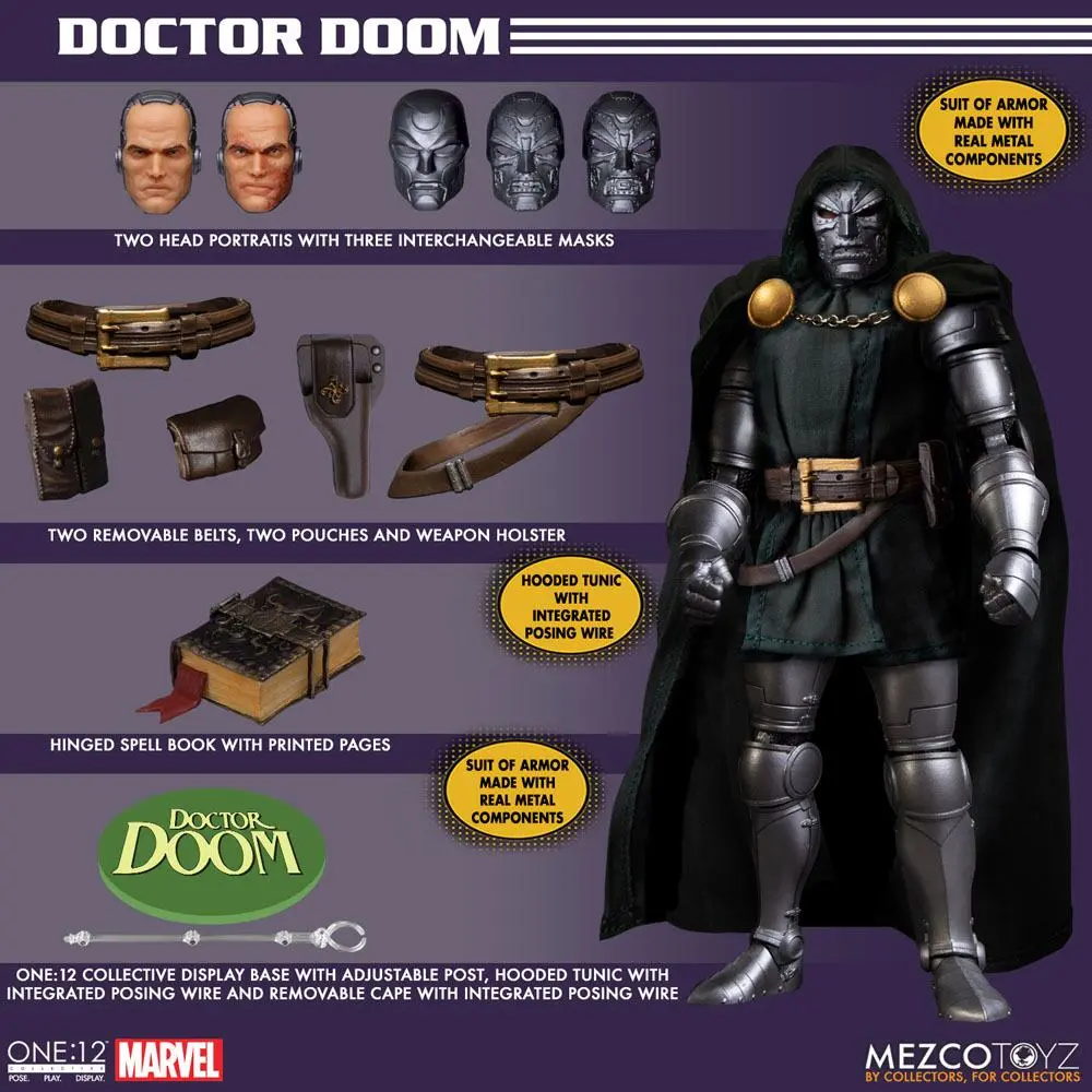 Marvel akcijska figura 1/12 Doctor Doom 17 cm fotografija izdelka