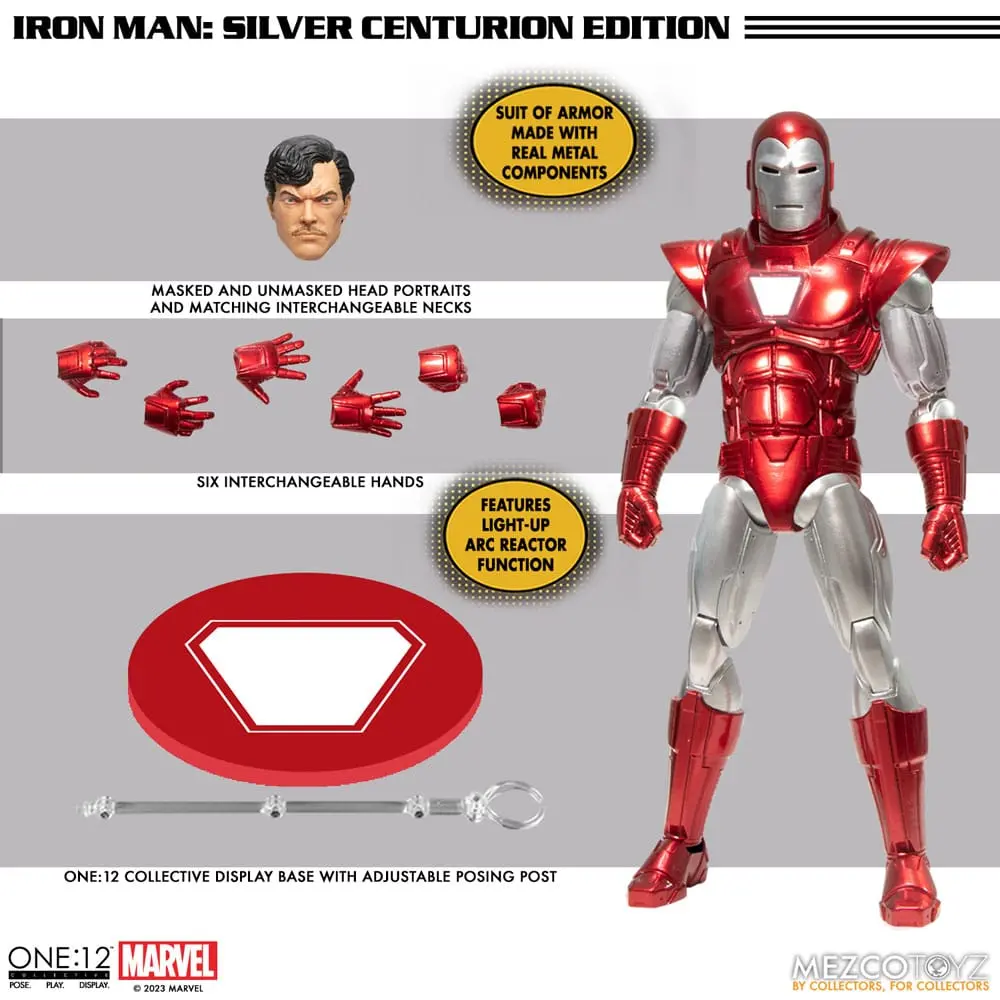 Marvel Akcijska figura 1/12 Iron Man (Silver Centurion Edition) 16 cm fotografija izdelka