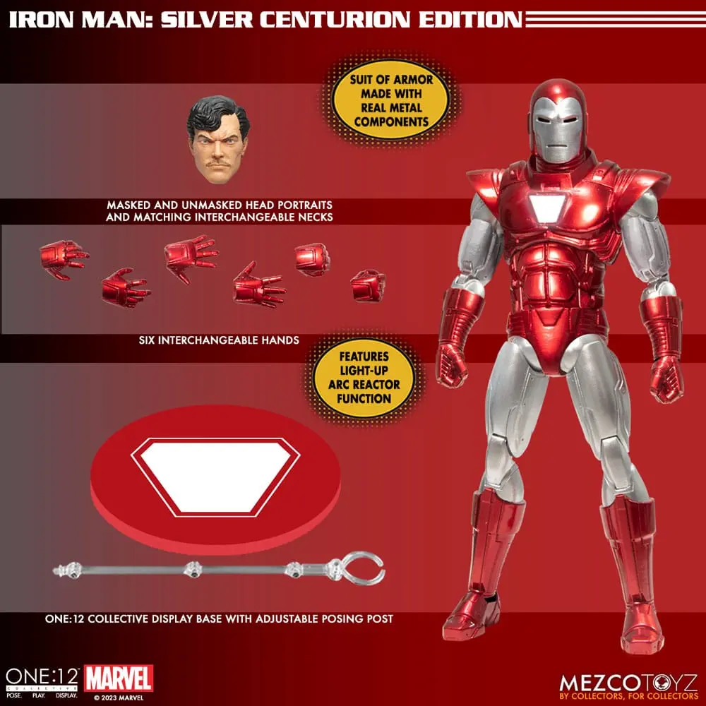 Marvel Akcijska figura 1/12 Iron Man (Silver Centurion Edition) 16 cm fotografija izdelka