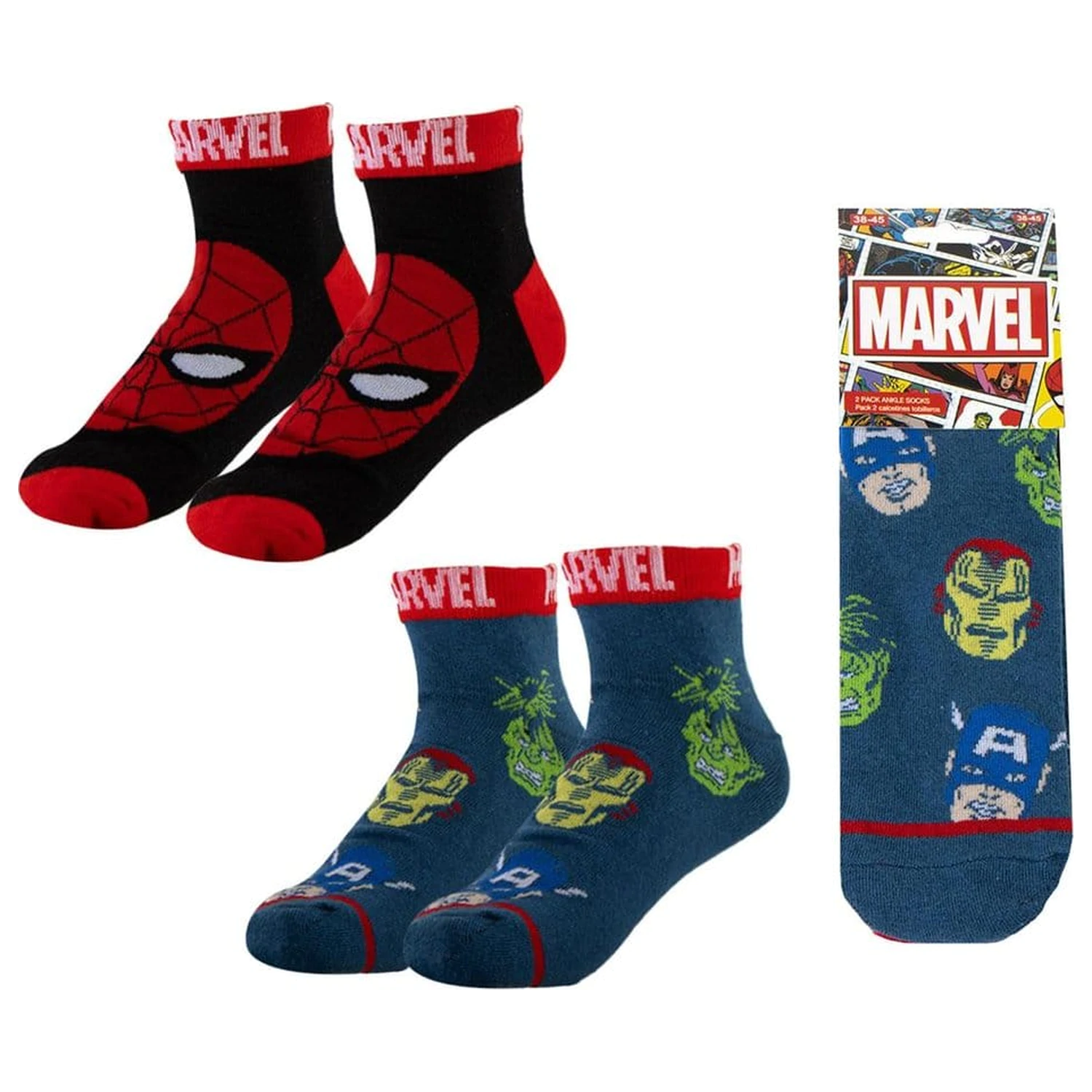 Marvel Nogavice 2-paket Kratke 38-45 fotografija izdelka