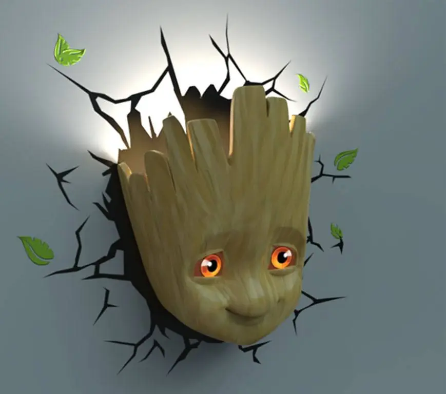 Marvel 3D LED Lučka Baby Groot Face 3D fotografija izdelka