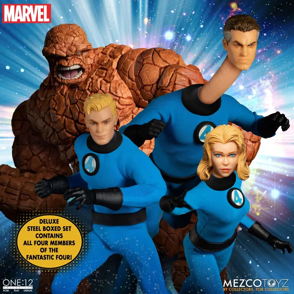 Marvel Akcijske Figure 1/12 Fantastic Four Deluxe Steel Set škatel 16 cm fotografija izdelka