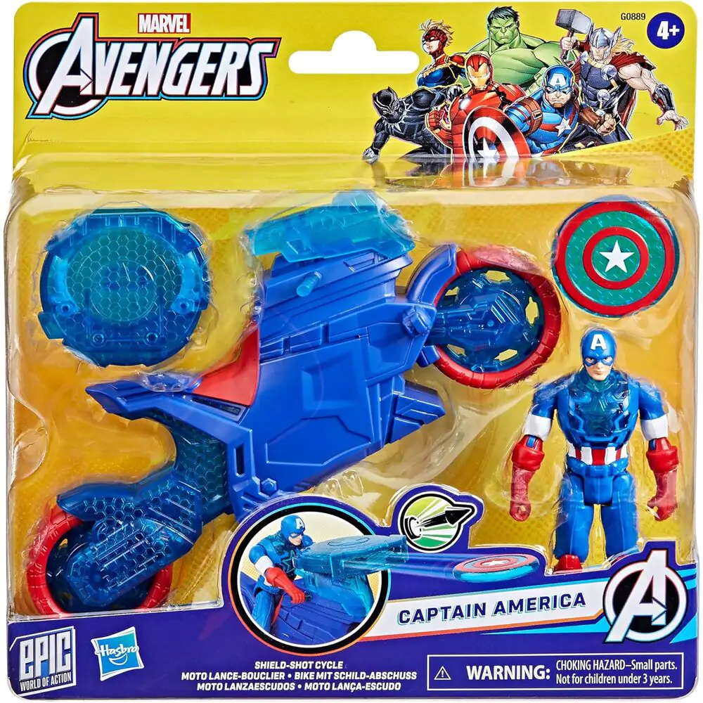 Marvel Avengers Motorno kolo Metalec ščitov + figura Captain America fotografija izdelka