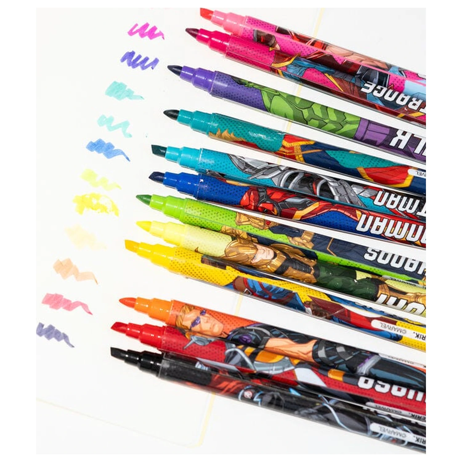 Marvel Avengers 12 erasable markerjev pakiranje fotografija izdelka