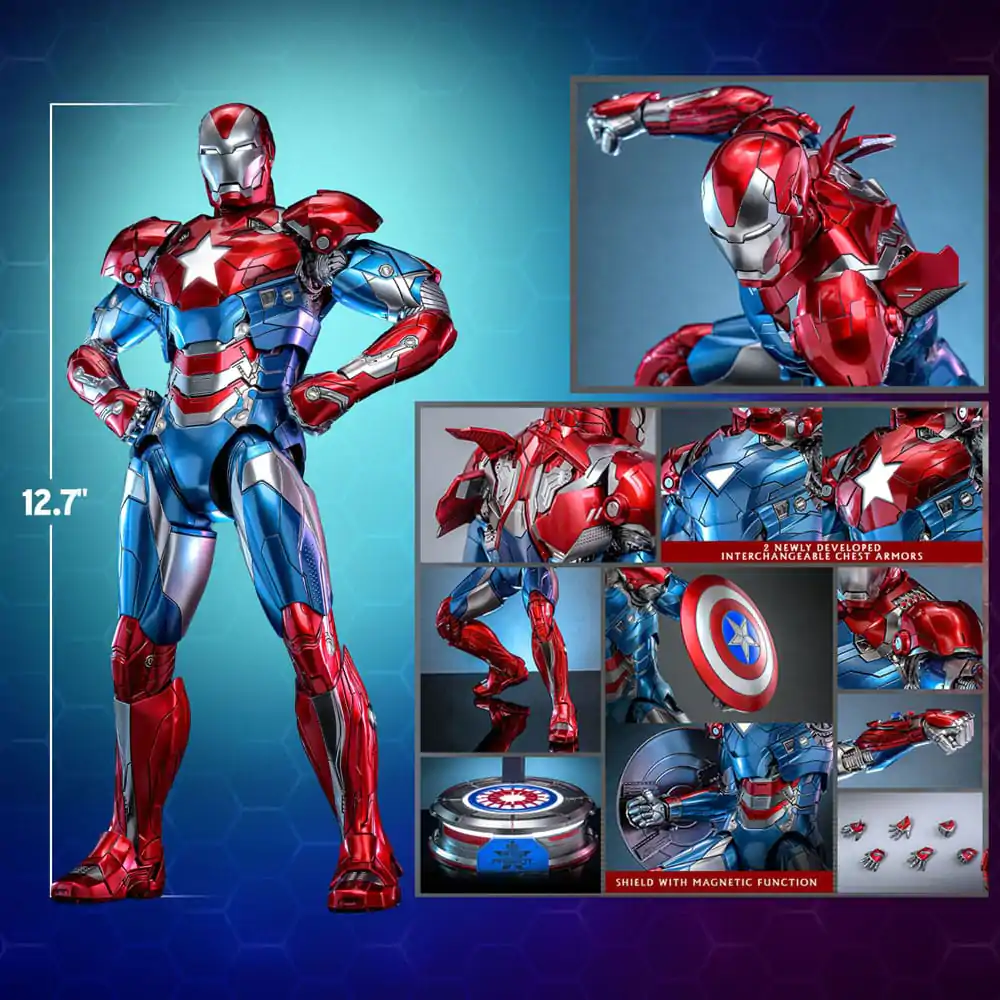 Marvel Comic Diecast Masterpiece akcijska figura 1/6 Iron Patriot Hot Toys Exclusive 32 cm fotografija izdelka