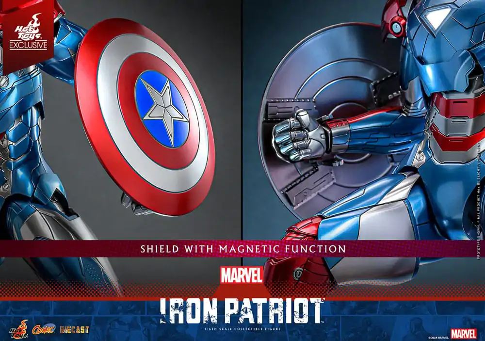 Marvel Comic Diecast Masterpiece akcijska figura 1/6 Iron Patriot Hot Toys Exclusive 32 cm fotografija izdelka