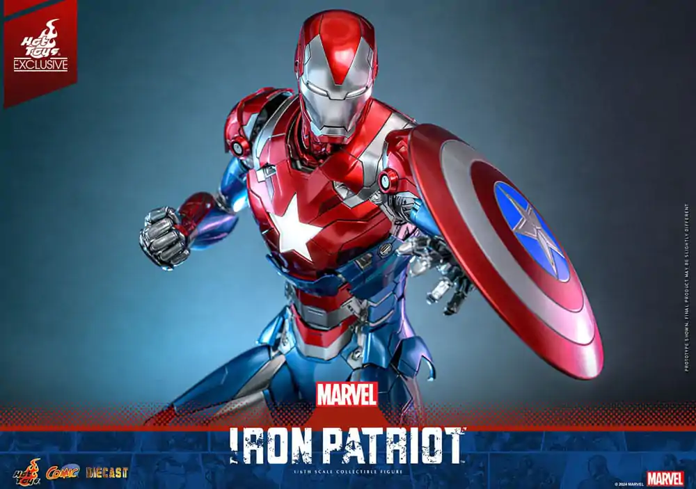 Marvel Comic Diecast Masterpiece akcijska figura 1/6 Iron Patriot Hot Toys Exclusive 32 cm fotografija izdelka