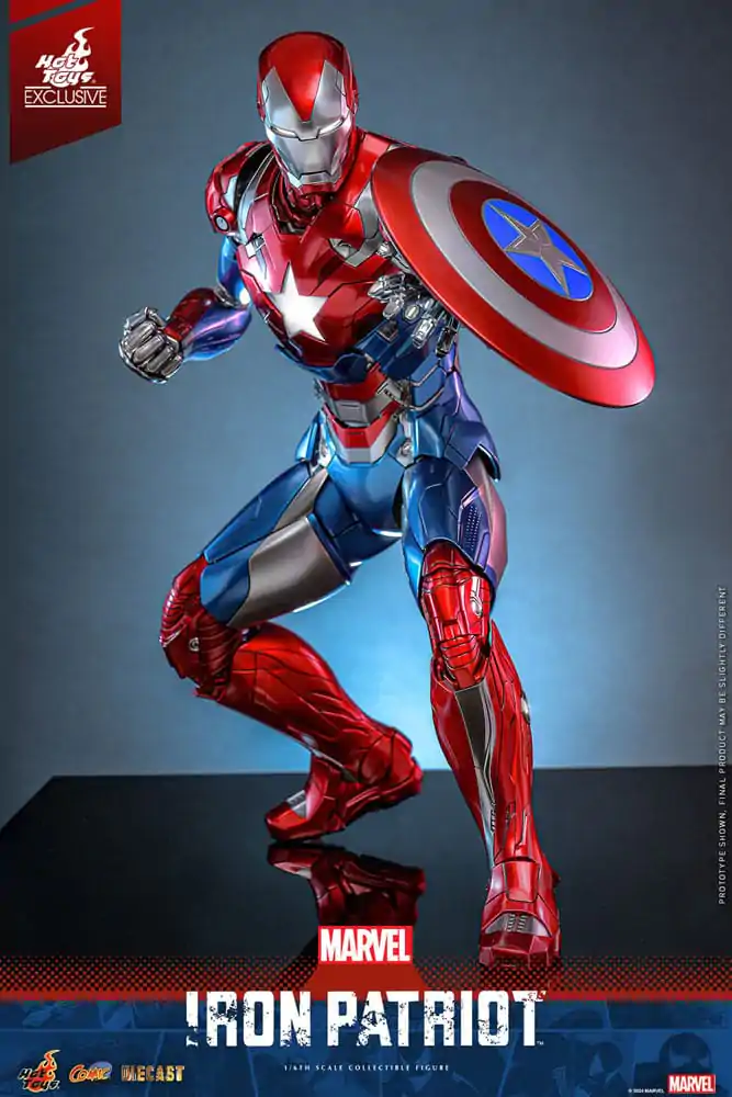 Marvel Comic Diecast Masterpiece akcijska figura 1/6 Iron Patriot Hot Toys Exclusive 32 cm fotografija izdelka