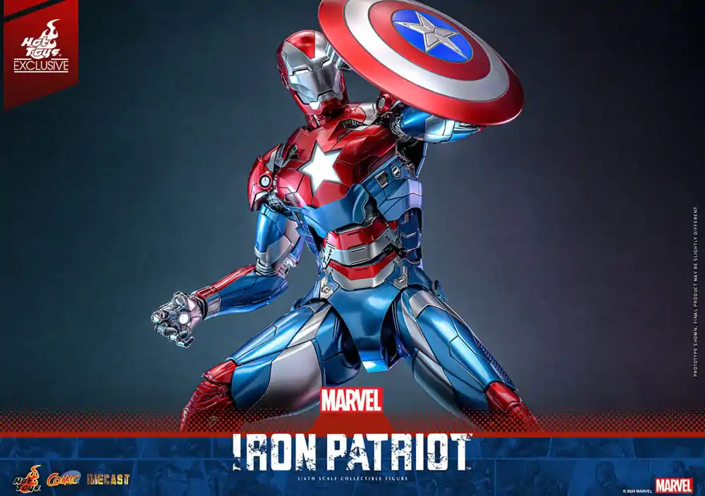 Marvel Comic Diecast Masterpiece akcijska figura 1/6 Iron Patriot Hot Toys Exclusive 32 cm fotografija izdelka