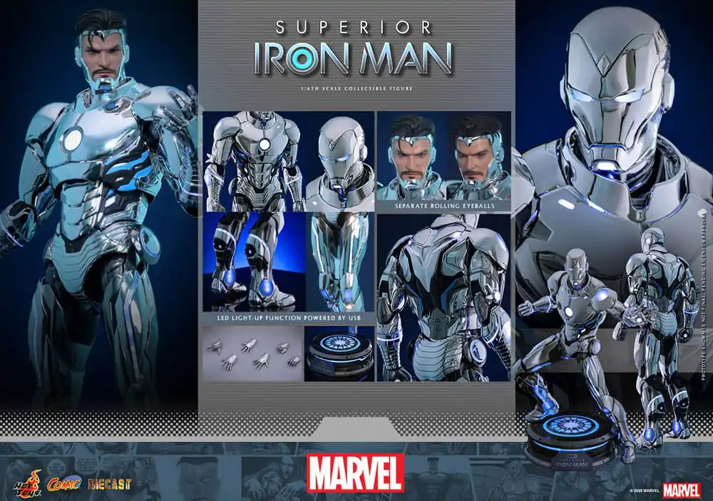 Marvel Strip Diecast Mojstrovina Akcijska figura 1/6 Superior Iron Man 32 cm fotografija izdelka