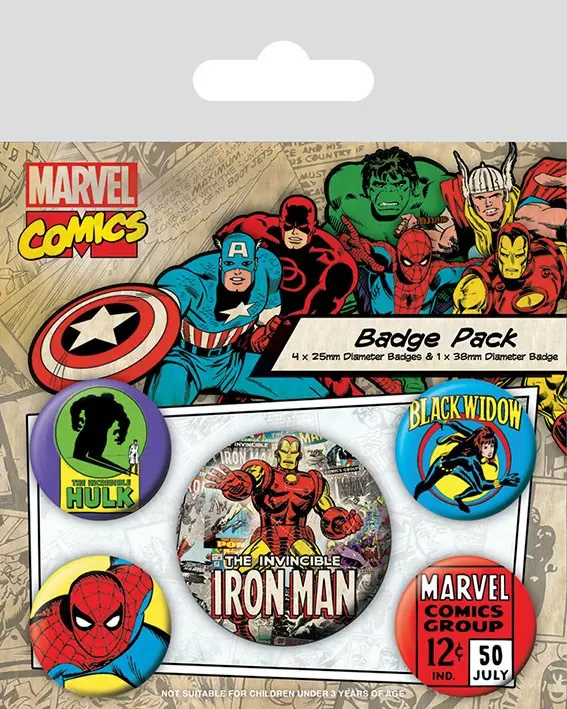 Marvel Comics Komplet gumbov s sponko 5-Pack Iron Man fotografija izdelka