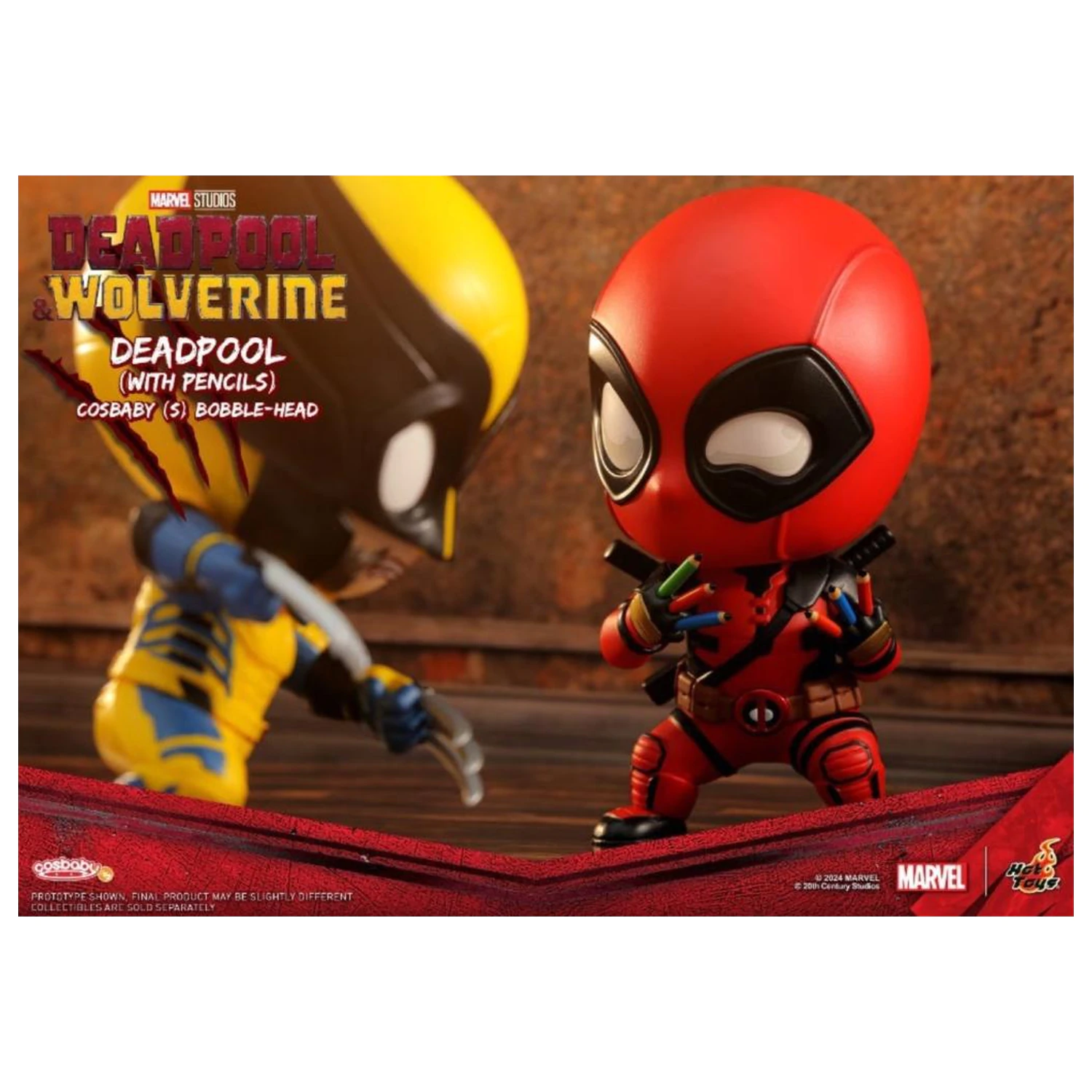 Marvel Cosbaby Wave 2 Wolverine & Deadpool s svinčniki Set fotografija izdelka