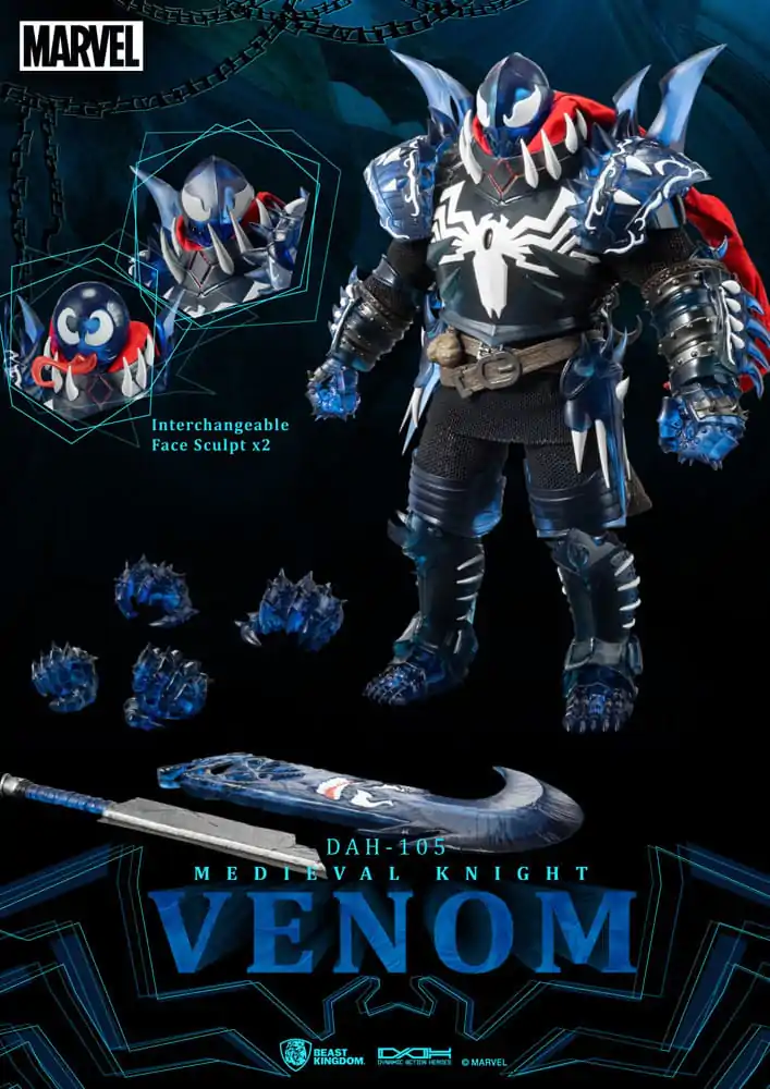 Marvel Dynamic 8ction Heroes Akcijska figura 1/9 Srednjeveški vitez Venom 23 cm fotografija izdelka