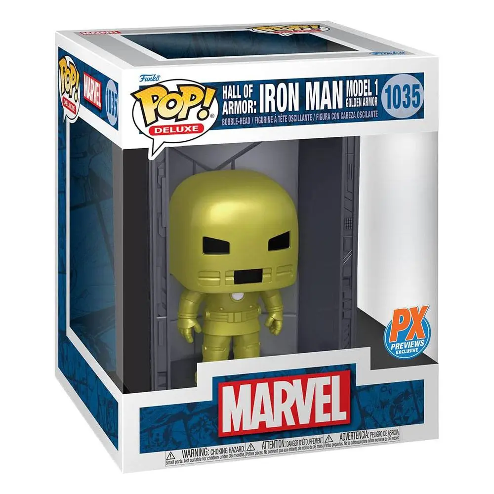 Marvel POP! Deluxe Vinil Figura Hall of Armor Iron Man Model 1 PX Exclusive 9 cm fotografija izdelka