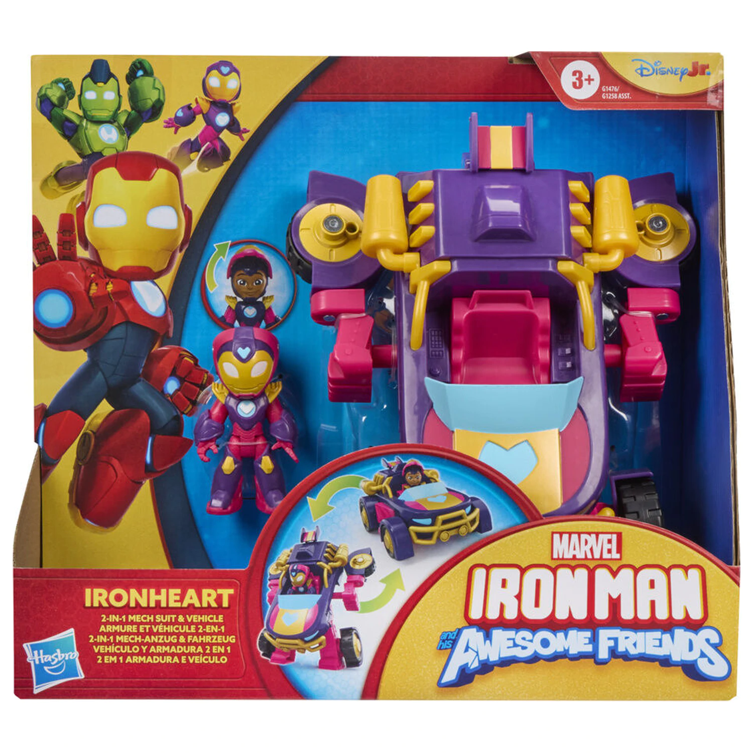 Marvel Iron Man And His Awesome Friends Iron Heart figura in vozilo fotografija izdelka