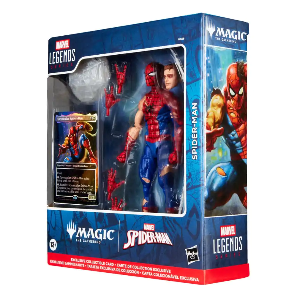 Marvel Legends Magic: The Gathering akcijska figura Battle-Damaged Spider-Man (plus ekskluzivna folijska kartica) 15 cm fotografija izdelka