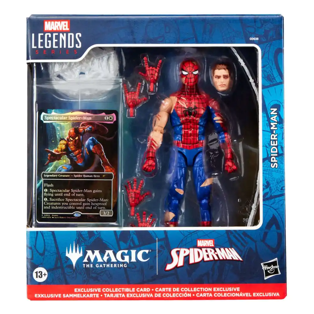 Marvel Legends Magic: The Gathering akcijska figura Battle-Damaged Spider-Man (plus ekskluzivna folijska kartica) 15 cm fotografija izdelka