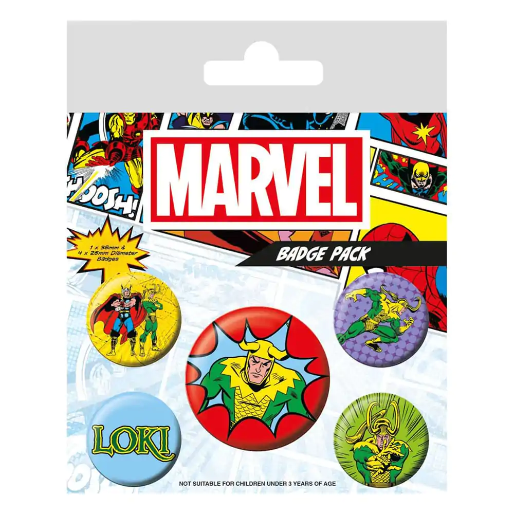 Marvel Pripone na gumb 5-Pack Loki Comic fotografija izdelka