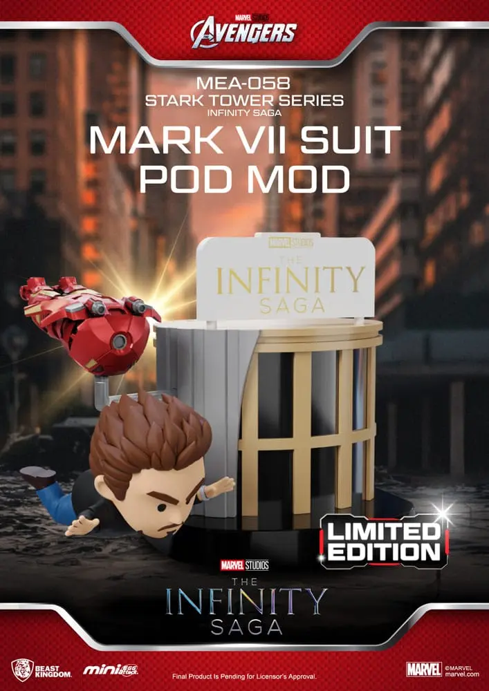 Marvel Mini Egg Attack Figurice The Infinity Saga Stark Tower series Tony Stark & Mark VII suit pod mod 12 cm fotografija izdelka