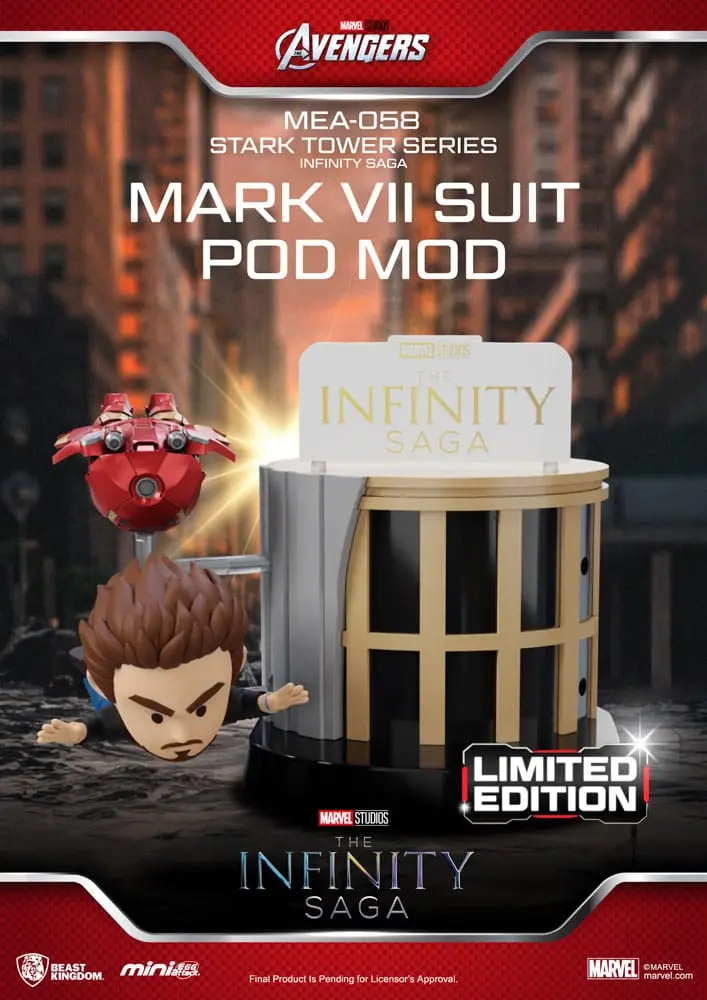 Marvel Mini Egg Attack Figurice The Infinity Saga Stark Tower series Tony Stark & Mark VII suit pod mod 12 cm fotografija izdelka