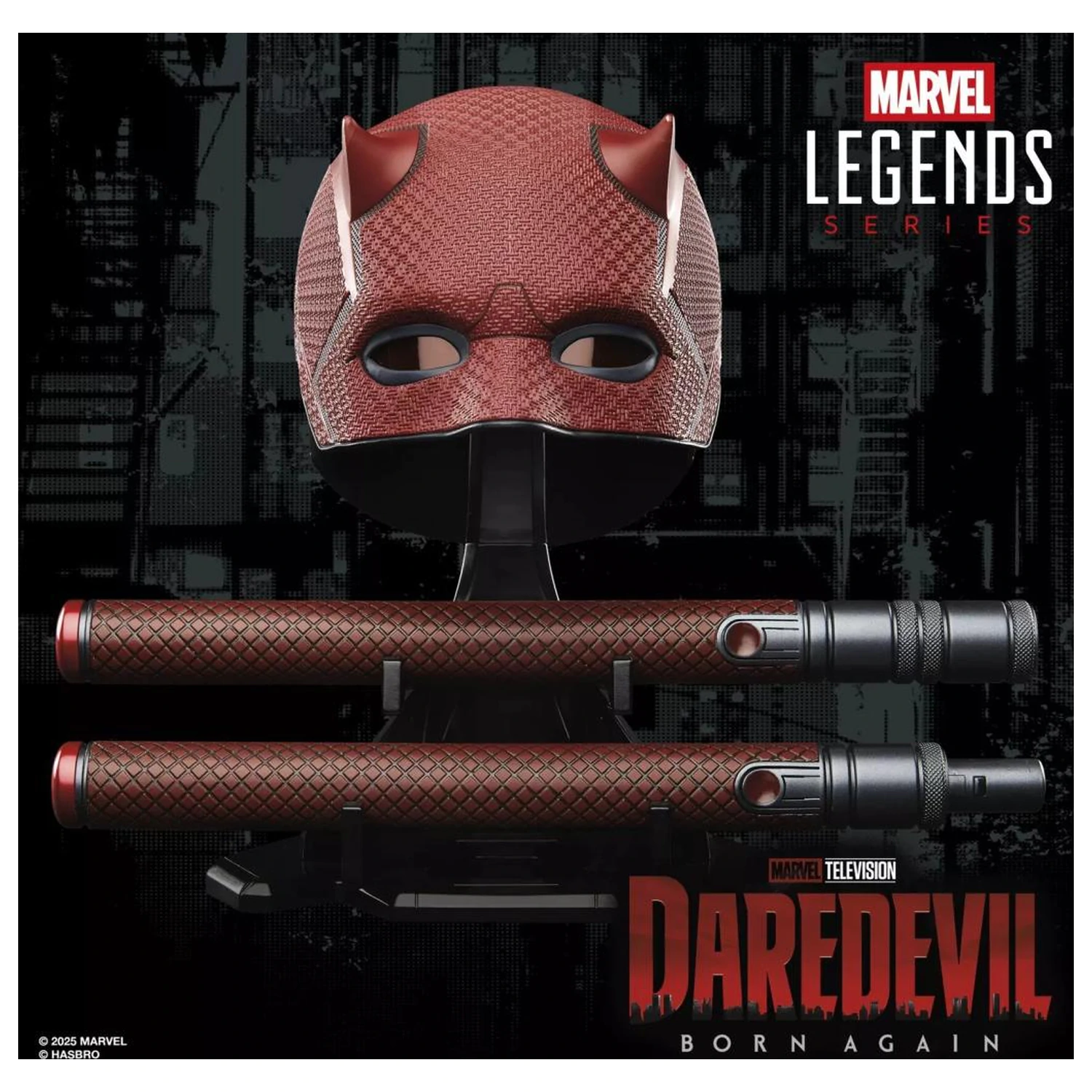 MARVEL Čelada in palica za igranje vlog vrhunska replika Daredevil Legend Series fotografija izdelka