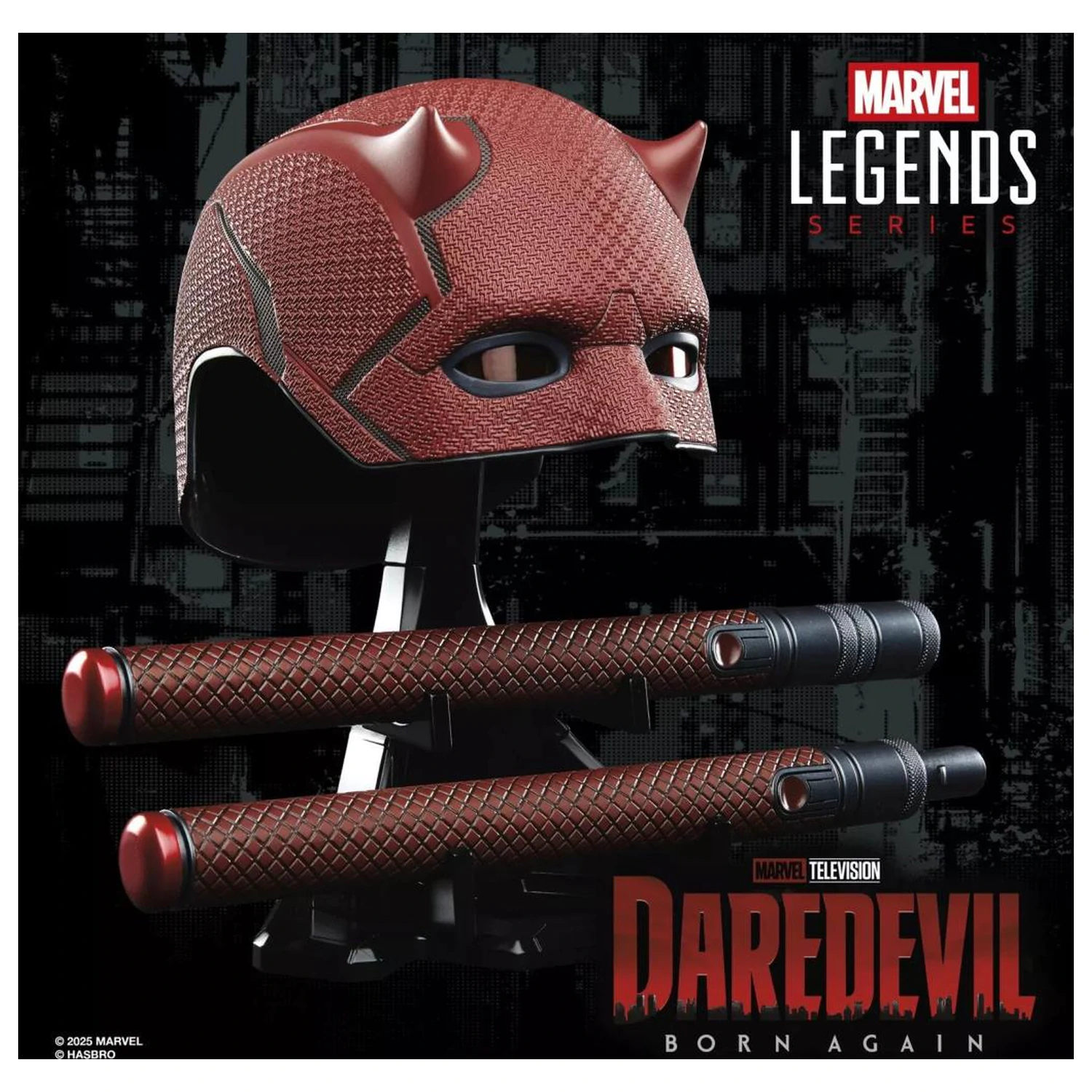 MARVEL Čelada in palica za igranje vlog vrhunska replika Daredevil Legend Series fotografija izdelka