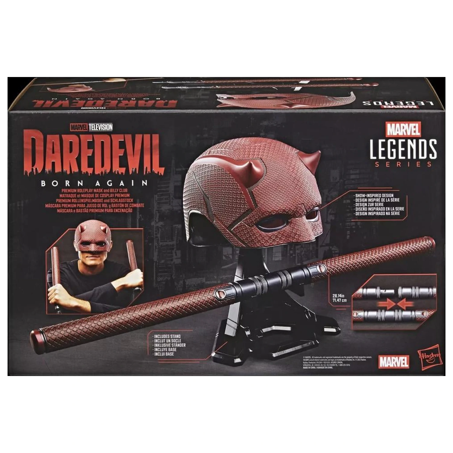 MARVEL Čelada in palica za igranje vlog vrhunska replika Daredevil Legend Series fotografija izdelka