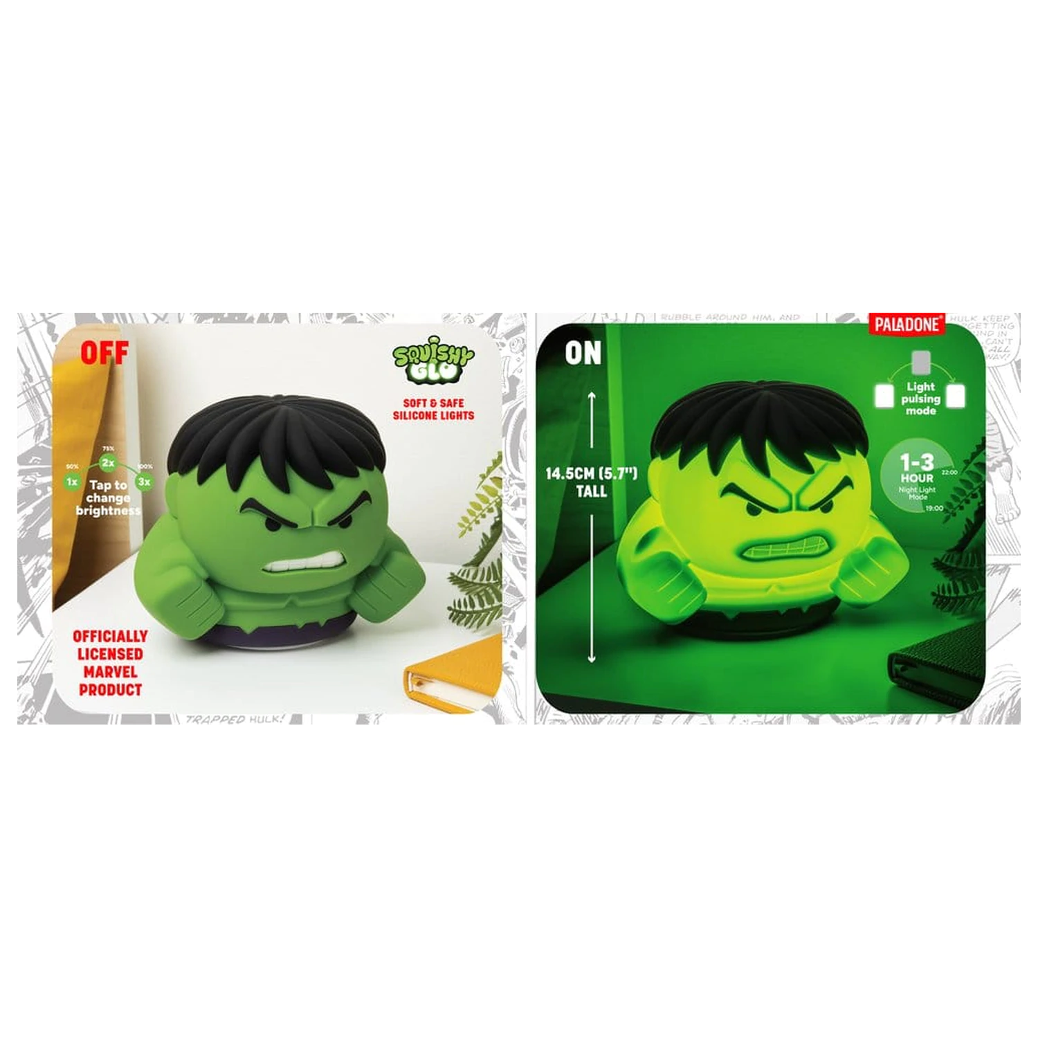 Marvel Universe SquishyGlo silikonski Light Hulk 15 cm fotografija izdelka