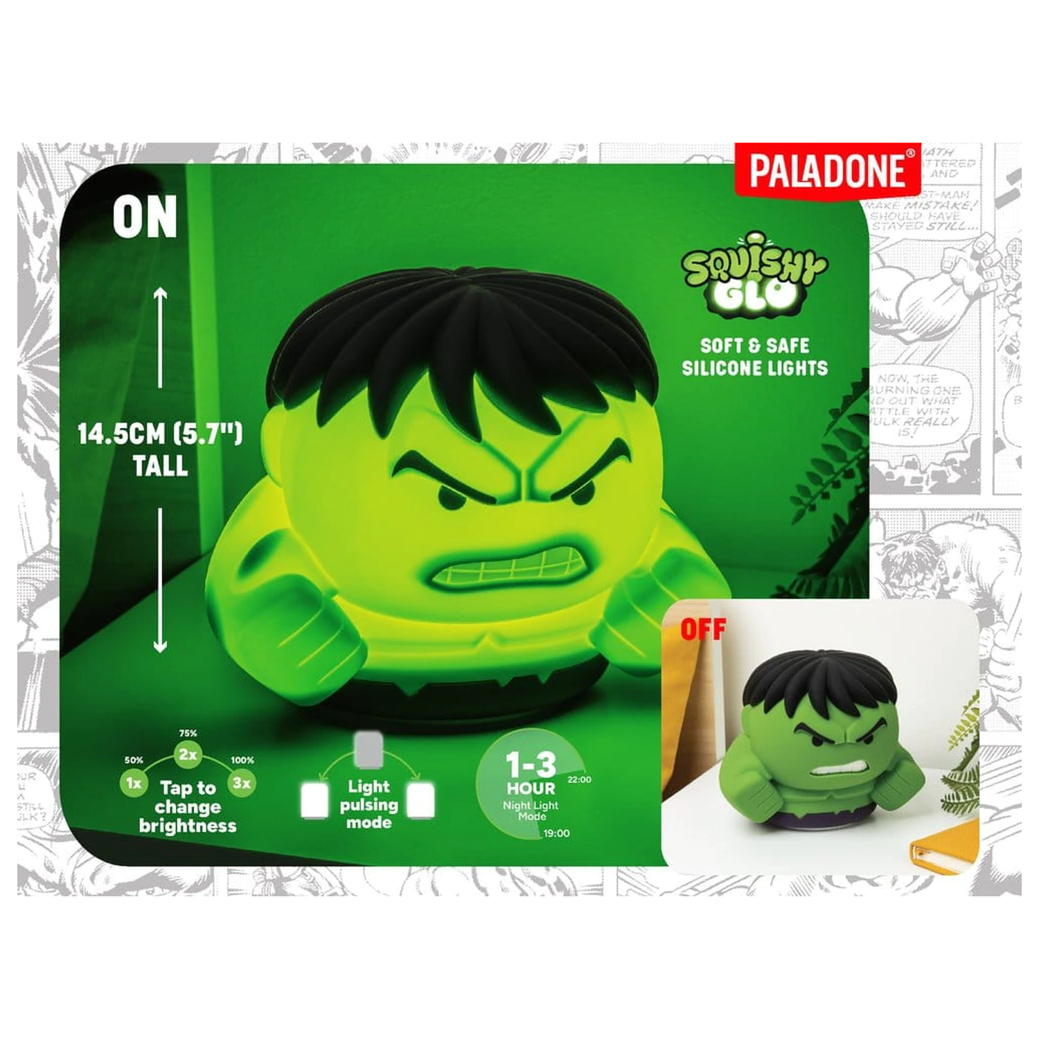 Marvel Universe SquishyGlo silikonski Light Hulk 15 cm fotografija izdelka