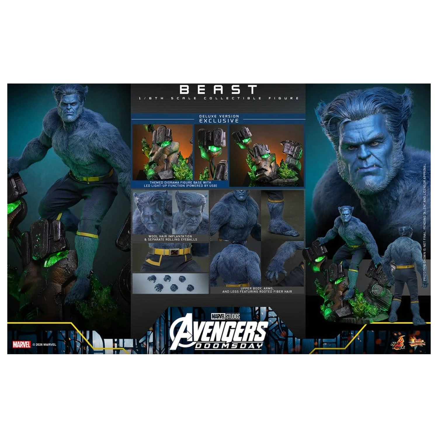 Marvel X-Men Movie Masterpiece akcijska figura 1/6 Beast (Deluxe Version) 33 cm fotografija izdelka
