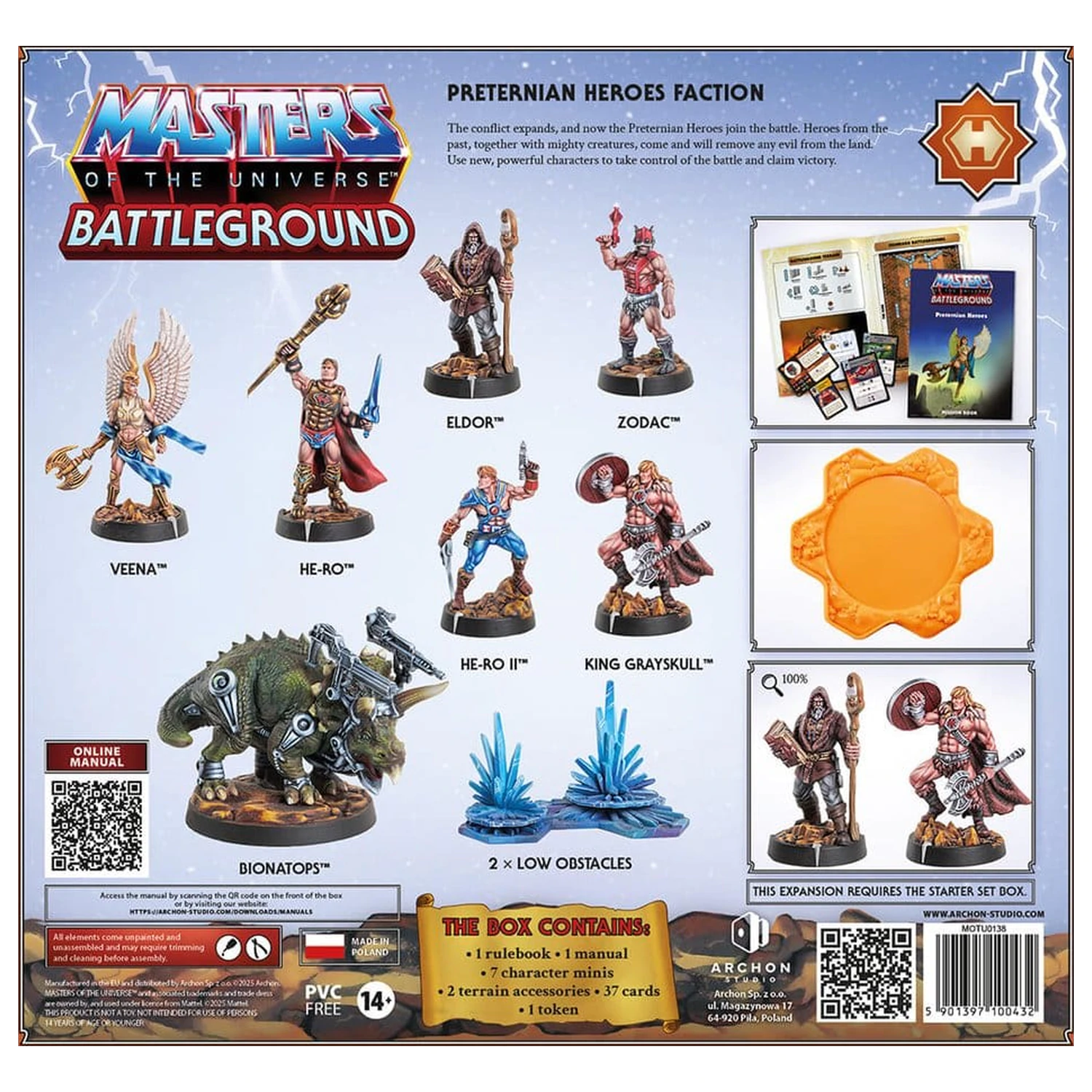 Masters of the Universe: Battleground Miniatures Igra Val 10: Preternian Heroes Faction *German Version* fotografija izdelka