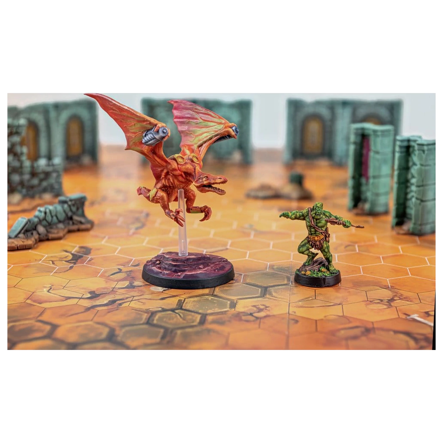 Masters of the Universe: Battleground Miniatures Igra Wave 11: Preternian Heroes (Moss Man / Turbodactyl) *German Version* fotografija izdelka