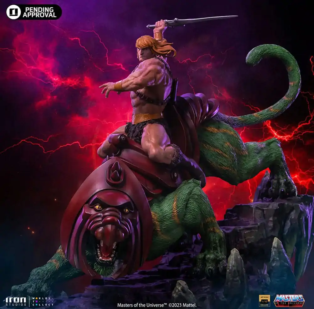 Masters of the Universe Deluxe Art Scale Kip 1/10 He-man in Battle Cat 31 cm fotografija izdelka