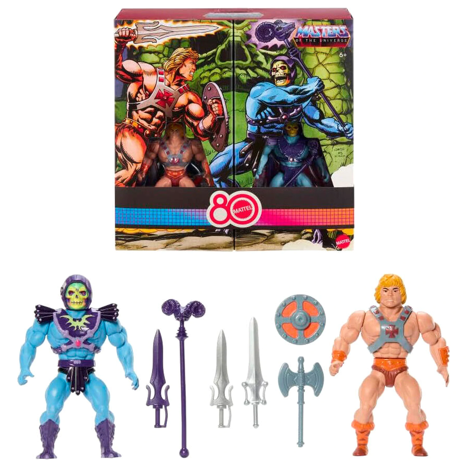 Masters of the Universe Origins 80 Anniversary Mattel He-Man and Skeletor set 2 figur 14cm fotografija izdelka