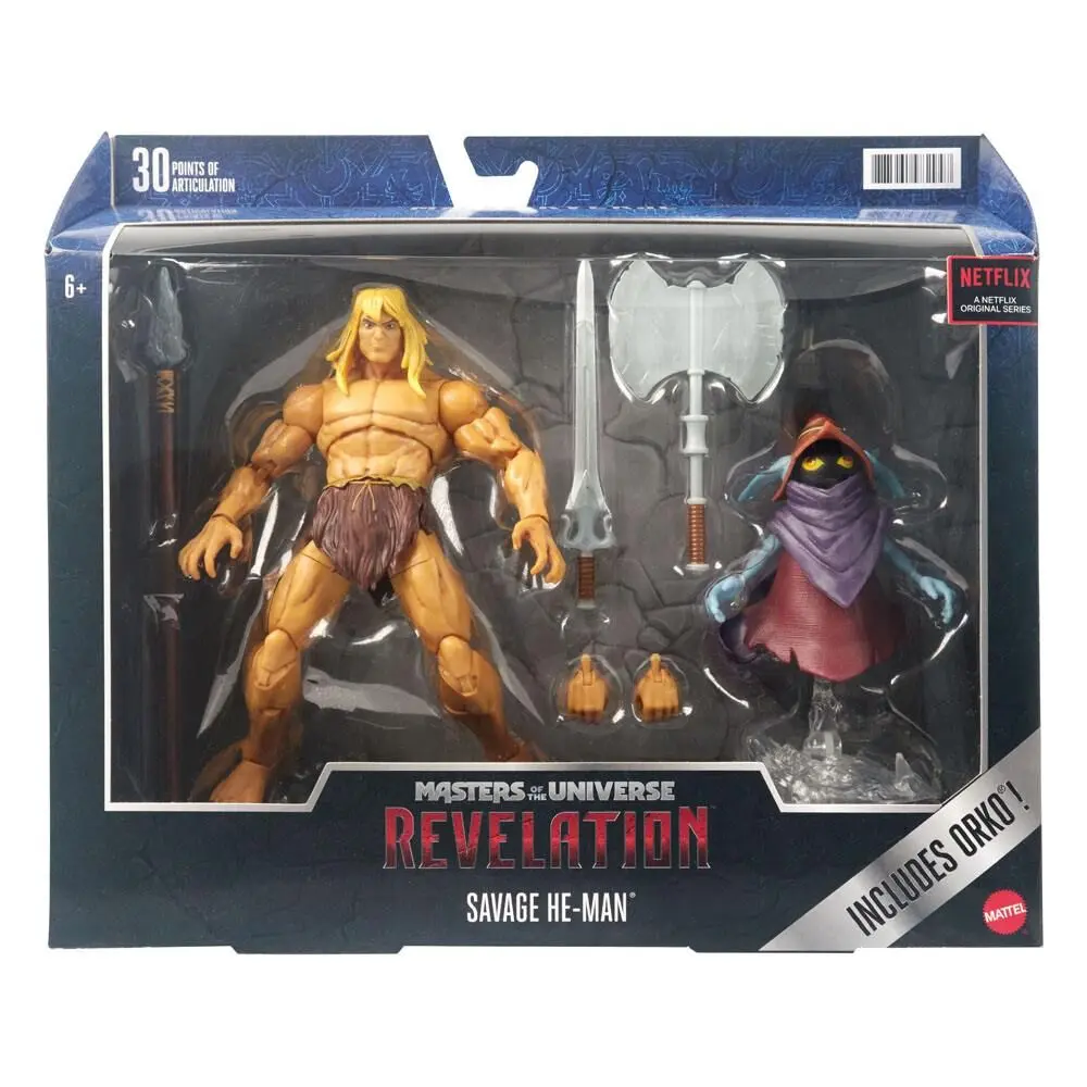 Masters of the Universe: Revelation Masterverse akcijske figure 2022 Deluxe Savage He-Man & Orko 18 cm fotografija izdelka