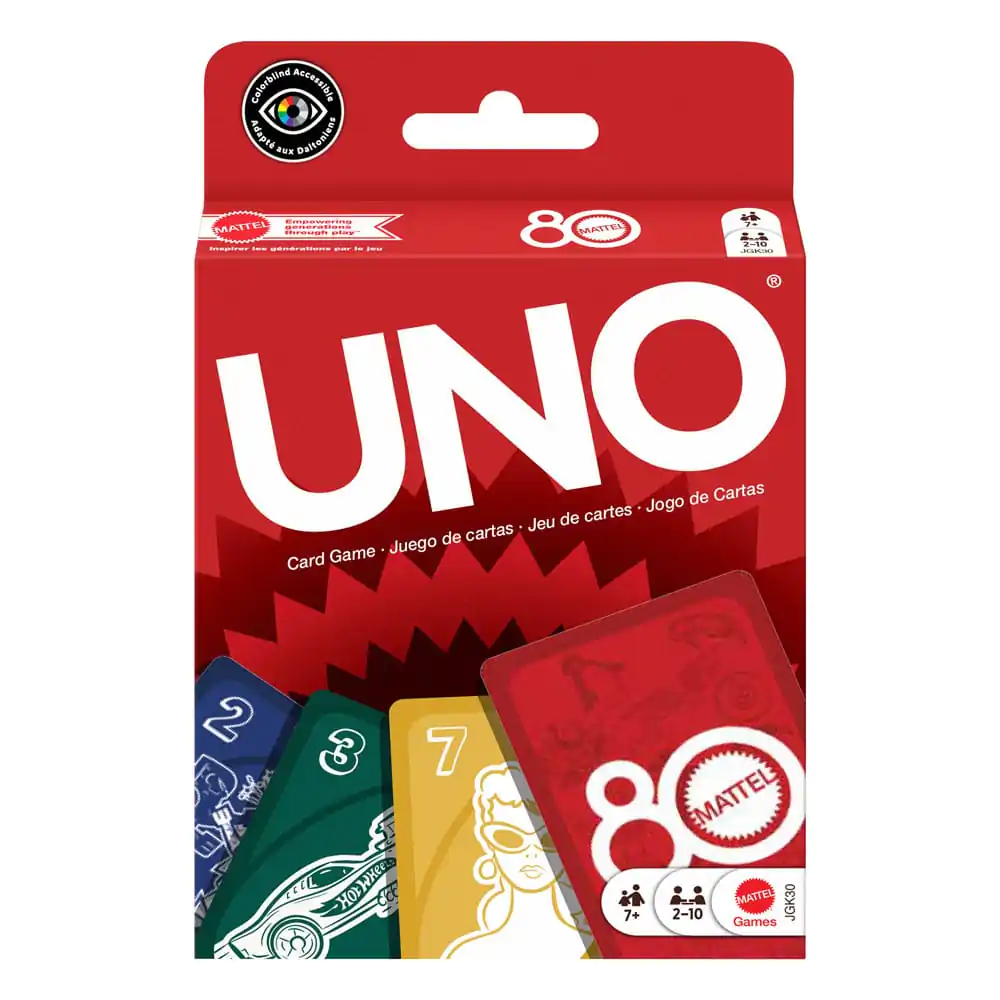 Mattel 80th Anniversary UNO igra s kartami Ruby Red fotografija izdelka
