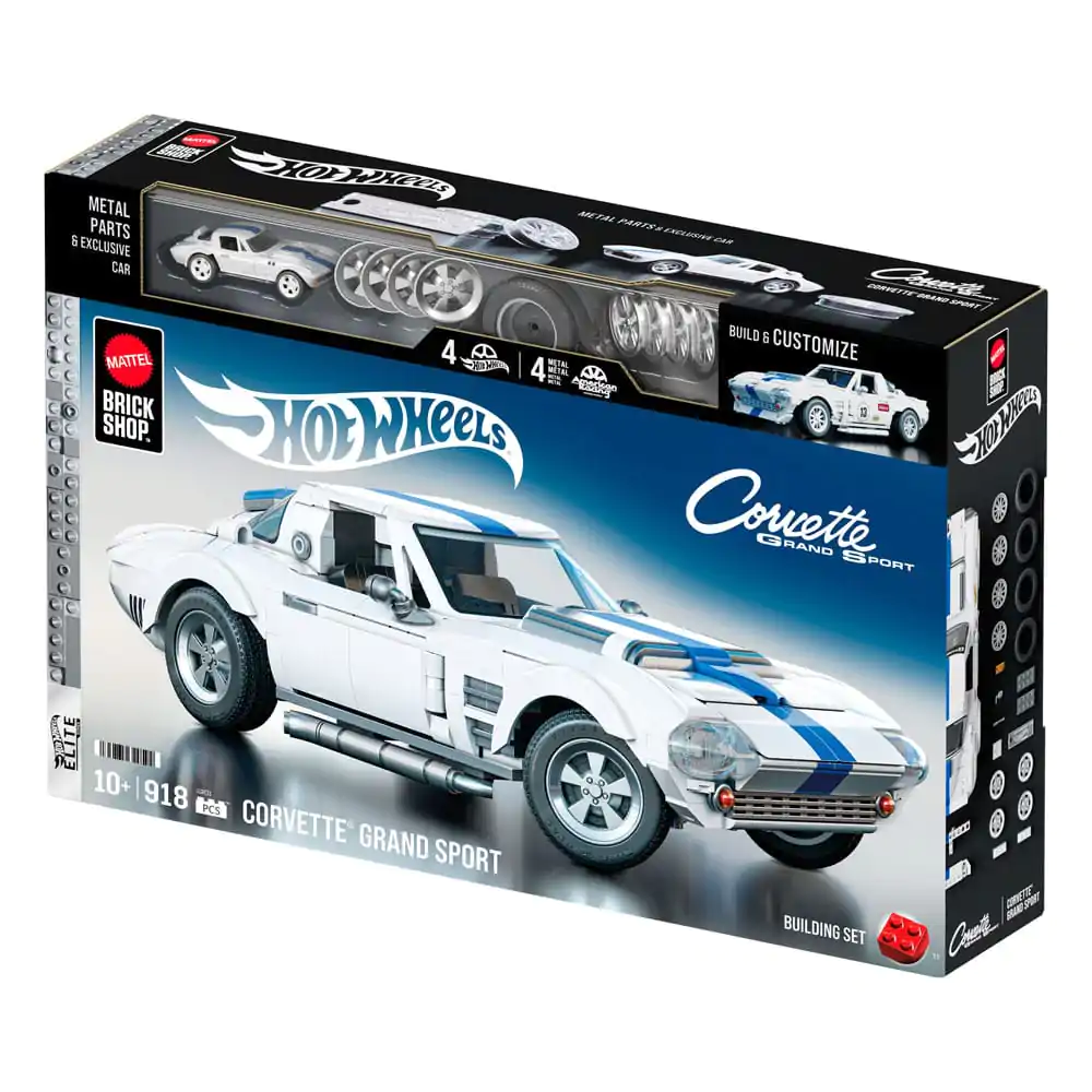 Mattel Brick Shop Hot Wheels Elite Series gradbeni set 1/16 Corvette Grand Sport fotografija izdelka