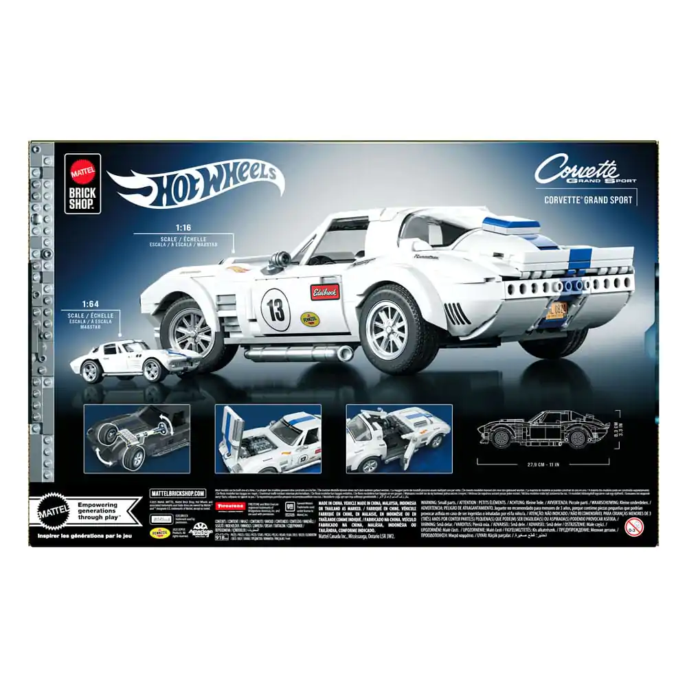 Mattel Brick Shop Hot Wheels Elite Series gradbeni set 1/16 Corvette Grand Sport fotografija izdelka